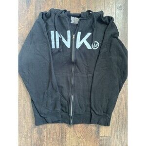 Men’s Size Small Ink Addict Black Zippered Hooded Sweatshirt Made In USA